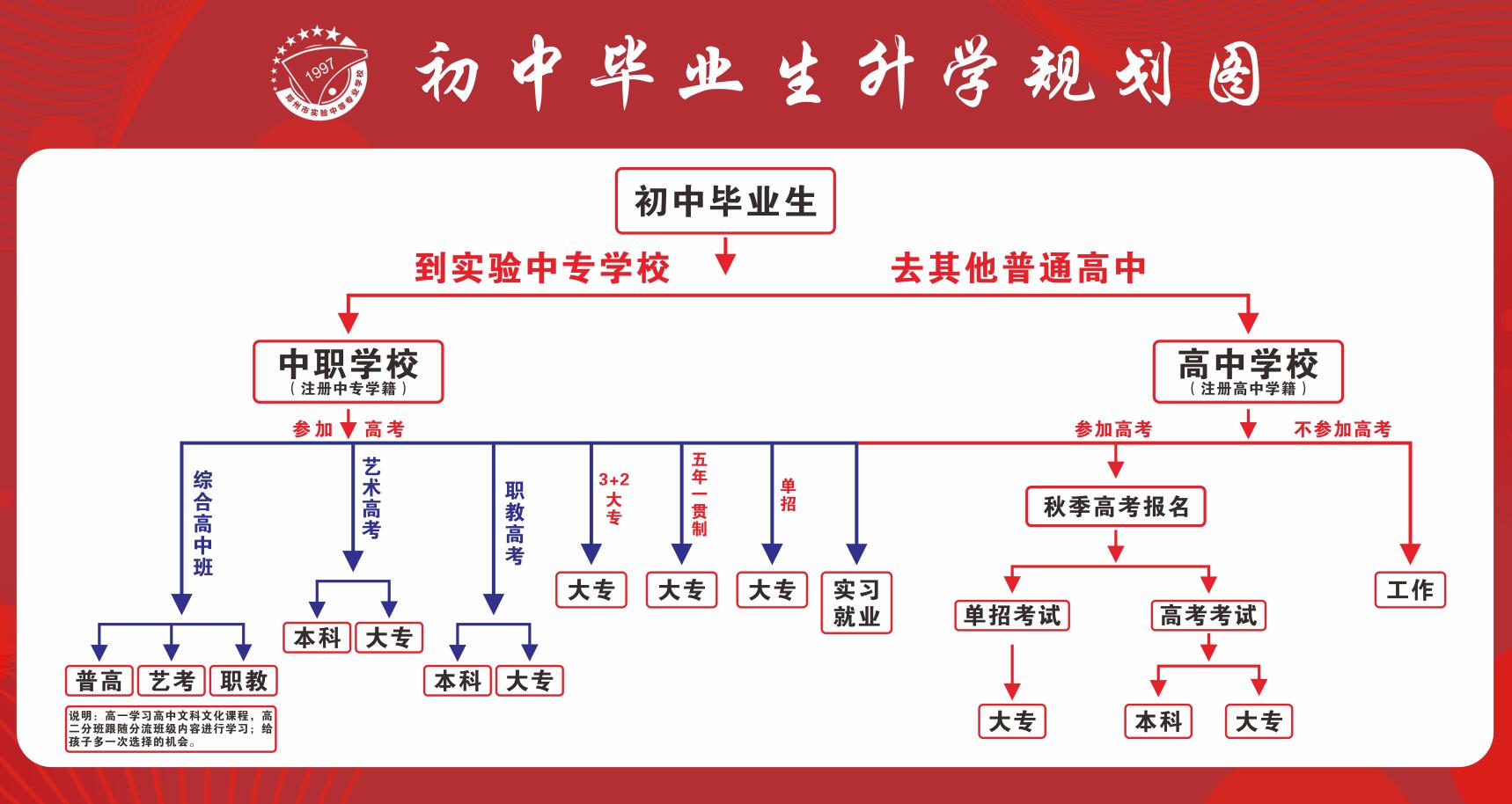 初中毕业生升学规划图